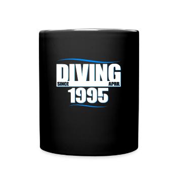 Diver Birthday - Diving since April 1995 - Full Colour Mug - black - Front