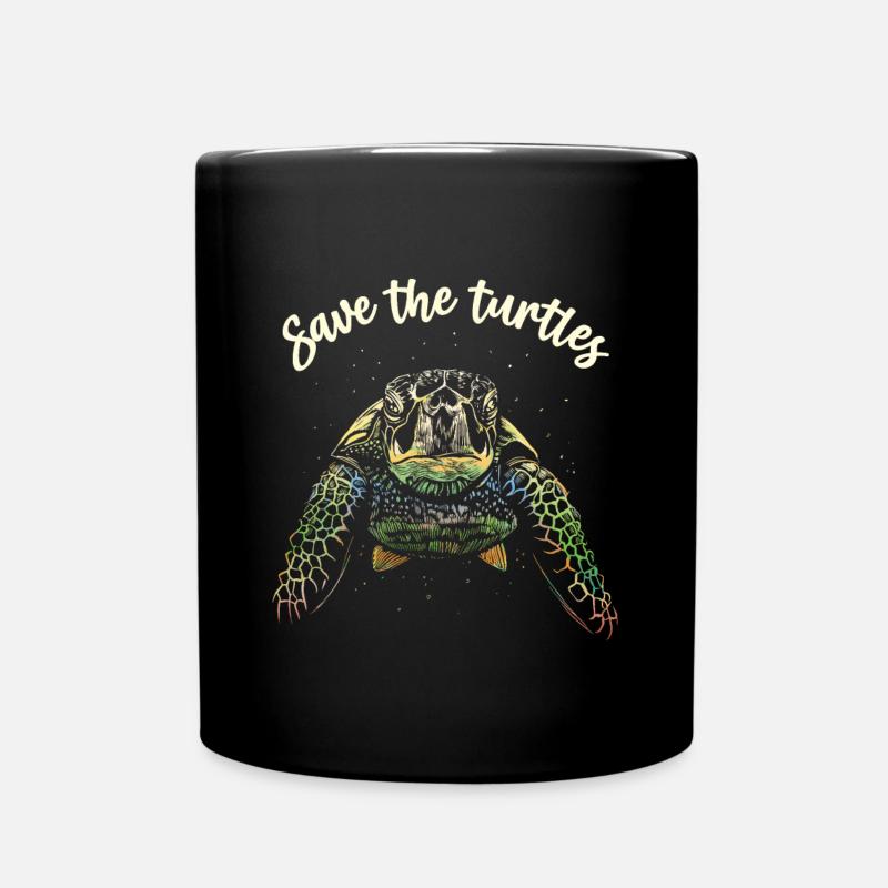 Schildkröte Save The Turtles Meereschildkröte - Tasse einfarbig - Schwarz