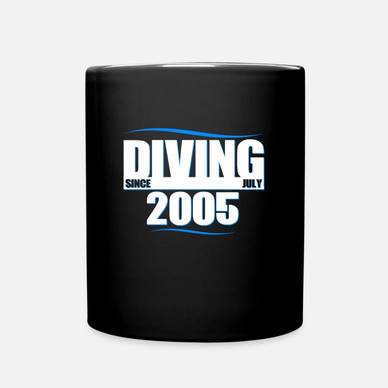 Taucher Geburtstag - Diving since July 2005 - Tasse einfarbig - Schwarz