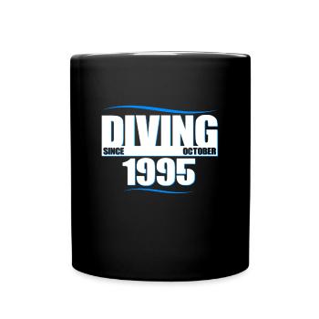 Diver Birthday - Diving since October 1995 - Full Colour Mug - black - Front