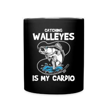 Pikeperch fishing, fish, perch, perch fishing - Full Colour Mug - black - Front