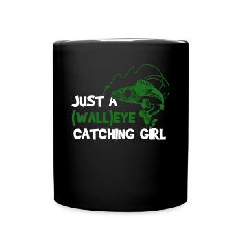 Pikeperch fishing, fish, perch, perch fishing - Full Colour Mug - black - Front