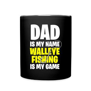 Pikeperch fishing, fish, perch, perch fishing - Full Colour Mug - black - Front