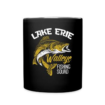 Pikeperch fishing, fish, perch, perch fishing - Full Colour Mug - black - Front