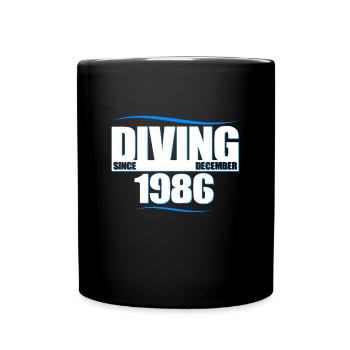 Anniversaire du plongeur - Plongée depuis décembre 1986 - Mug uni - noir - Devant