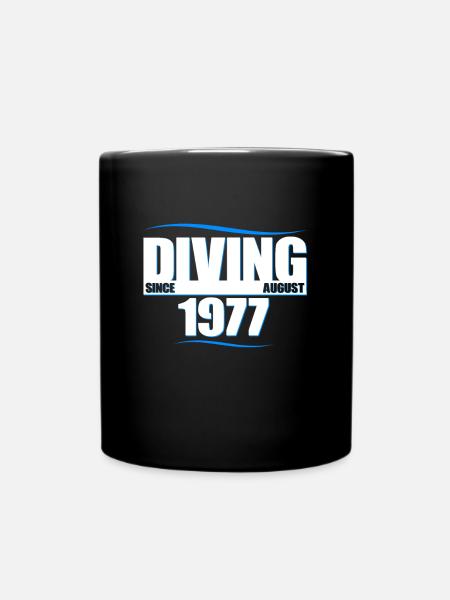 Anniversaire du plongeur - Plongée depuis août 1977 - Mug uni - noir