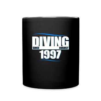 Taucher Geburtstag - Diving since August 1997 - Tasse einfarbig - Schwarz - Vorne