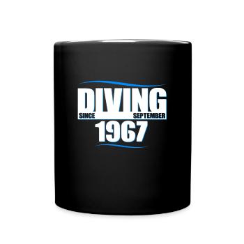Taucher Geburtstag - Diving since September 1967 - Tasse einfarbig - Schwarz - Vorne