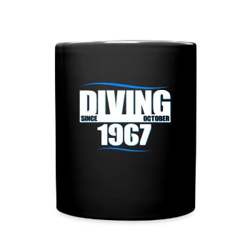 Taucher Geburtstag - Diving since October 1967 - Tasse einfarbig - Schwarz - Vorne