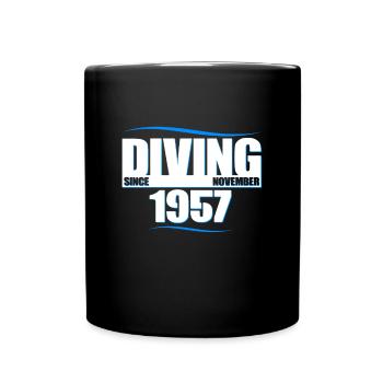 Taucher Geburtstag - Diving since November 1957 - Tasse einfarbig - Schwarz - Vorne