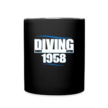 Diver Birthday - Diving since April 1958 - Full Colour Mug - black - Front