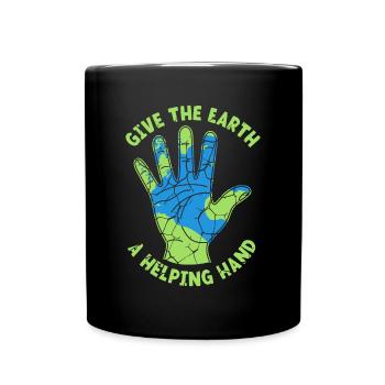 Give The Earth A Helping Hand Nature Lover - Full Colour Mug - black - Front