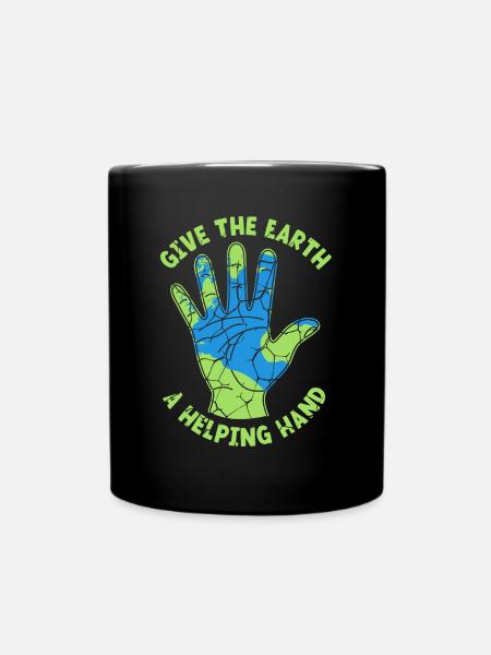 Donnez à la Terre un coup de main amoureux de la nature - Mug uni - noir