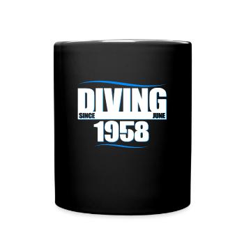 Diver Birthday - Diving since June 1958 - Full Colour Mug - black - Front