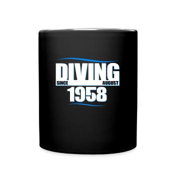 Diver Birthday - Diving since August 1958 - Full Colour Mug - black - Front