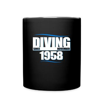 Diver Birthday - Diving since November 1958 - Full Colour Mug - black - Front