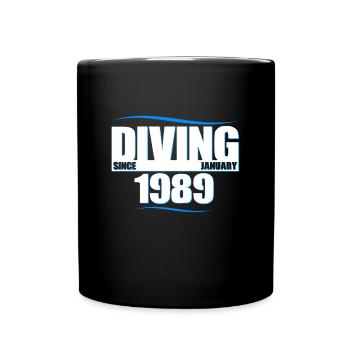 Diver Birthday - Diving since January 1989 - Full Colour Mug - black - Front