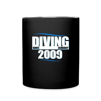 Anniversaire du plongeur - Plongée depuis janvier 2009 - Mug uni - noir - Devant