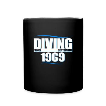 Diver Birthday - Diving since September 1969 - Full Colour Mug - black - Front