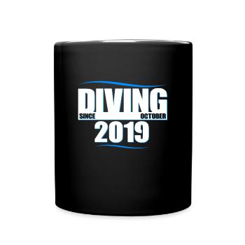 Diver Birthday - Diving since October 2019 - Full Colour Mug - black - Front