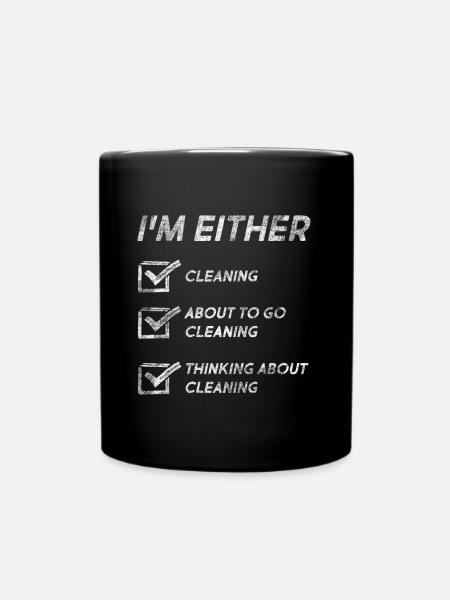 Funny Cleaning Quotes Cleaning Services Worker - Full Colour Mug - black
