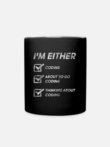 Funny Coding Quotes Coding Love Coder Programmer - Full Colour Mug - black