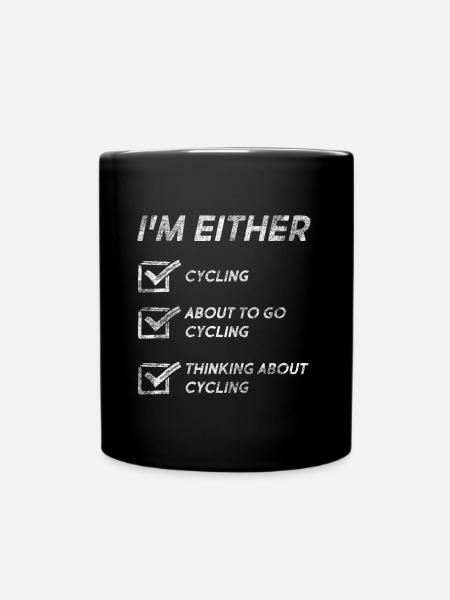 Funny Cycling Quotes Cycling Lovers Bicycle - Full Colour Mug - black