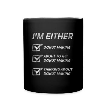 Drôle de beignet Faire des citations Donut Faire des amoureux - Mug uni - noir - Devant
