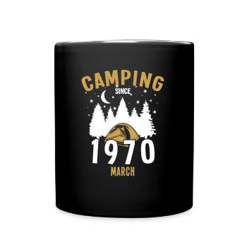 Anniversaire: Camping depuis mars 1970 Camping - Mug uni - noir - Devant