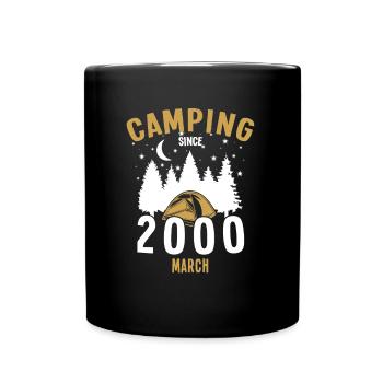 Anniversaire: Camping depuis mars 2000 Camping - Mug uni - noir - Devant