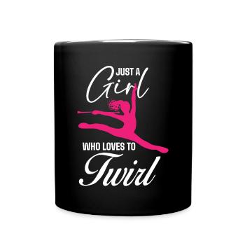 Baton Twirler, Baton Twirling, Gymnastics - Full Colour Mug - black - Front