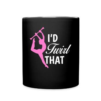 Baton Twirler, Baton Twirling, Gymnastics - Full Colour Mug - black - Front