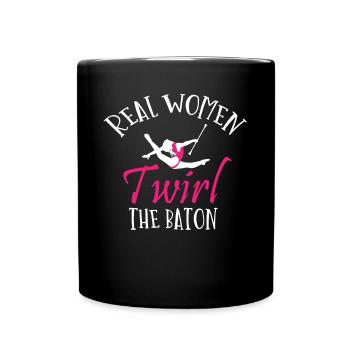 Baton Twirler, Baton Twirling, Gymnastics - Full Colour Mug - black - Front