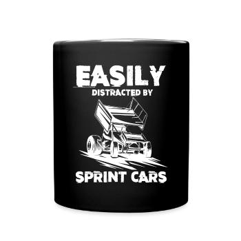Sprint-Autorennen, Sprintauto, Dirt-Track-Rennen - Tasse einfarbig - Schwarz - Vorne