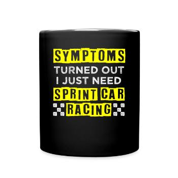 Sprint car races, sprint cars, dirt track races - Full Colour Mug - black - Front