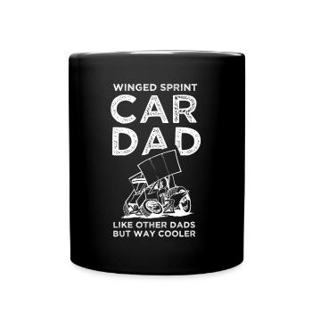 Sprint car races, sprint cars, dirt track races - Full Colour Mug - black - Front