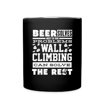 Wandkletterer, Wandklettern - Tasse einfarbig - Schwarz - Vorne