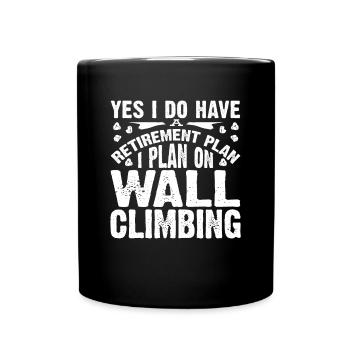 Wandkletterer, Wandklettern - Tasse einfarbig - Schwarz - Vorne