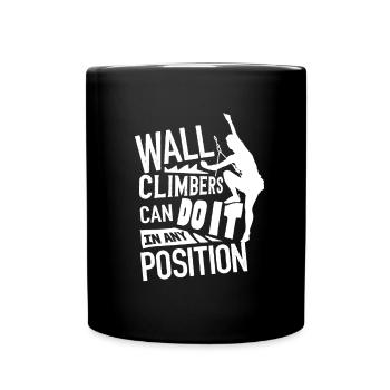 Wandkletterer, Wandklettern - Tasse einfarbig - Schwarz - Vorne