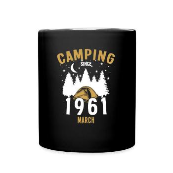 Anniversaire: Camping depuis mars 1961 Camping - Mug uni - noir - Devant