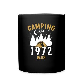 Anniversaire: Camping depuis mars 1972 Camping - Mug uni - noir - Devant