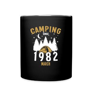 Anniversaire: Camping depuis mars 1982 Camping - Mug uni - noir - Devant