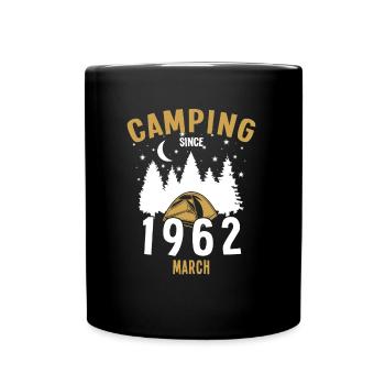 Anniversaire: Camping depuis mars 1962 Camping - Mug uni - noir - Devant