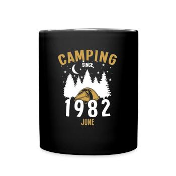 Anniversaire: Camping depuis juin 1982 Camping - Mug uni - noir - Devant