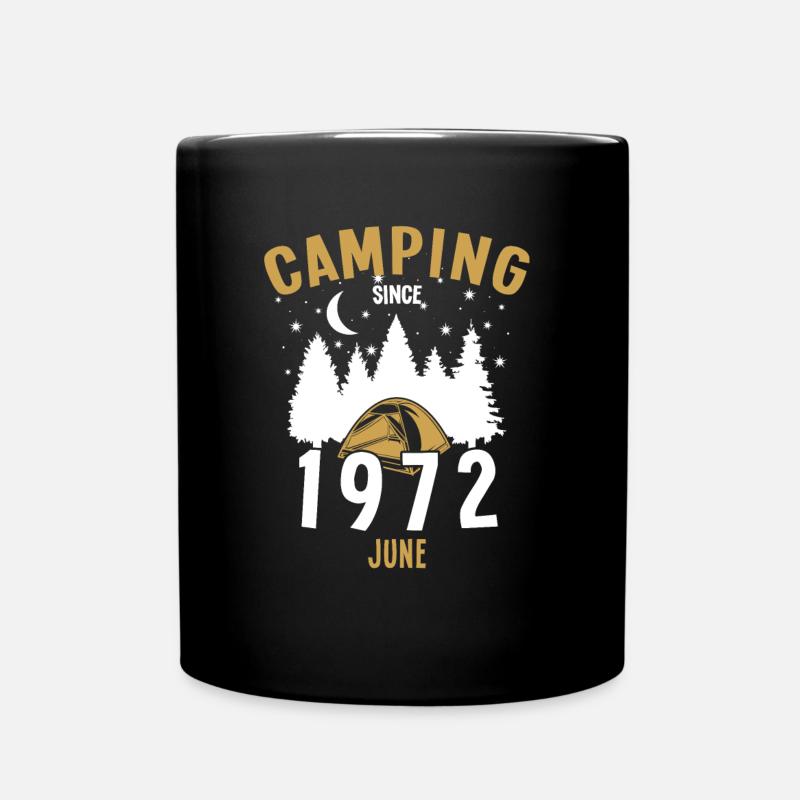 Geburtstag: Camping seit Juni 1972 Zelten - Tasse einfarbig - Schwarz