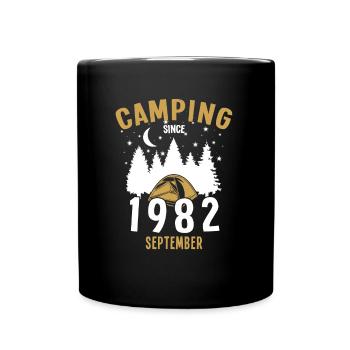 Anniversaire: Camping depuis septembre 1982 Camping - Mug uni - noir - Devant
