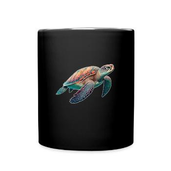 Turtle - Turtle - Diving - Sea - Full Colour Mug - black - Front
