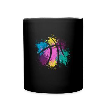 Colorful design for basketball players - Full Colour Mug - black - Front