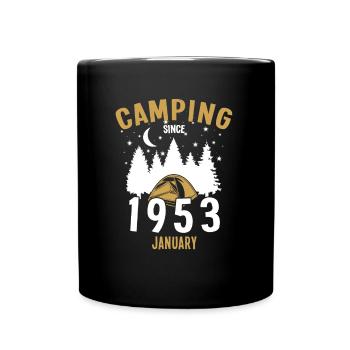 Birthday: Camping since January 1953 Camping - Full Colour Mug - black - Front