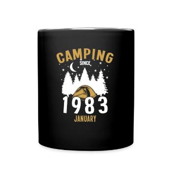 Anniversaire: Camping depuis janvier 1983 Camping - Mug uni - noir - Devant